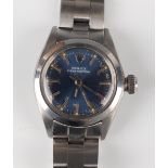 A Rolex Oyster Perpetual stainless steel lady's bracelet wristwatch, Ref. 6718, circa 1976, with