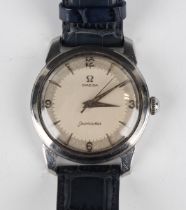 An Omega Seamaster stainless steel circular cased gentleman's wristwatch, circa 1956, the signed and