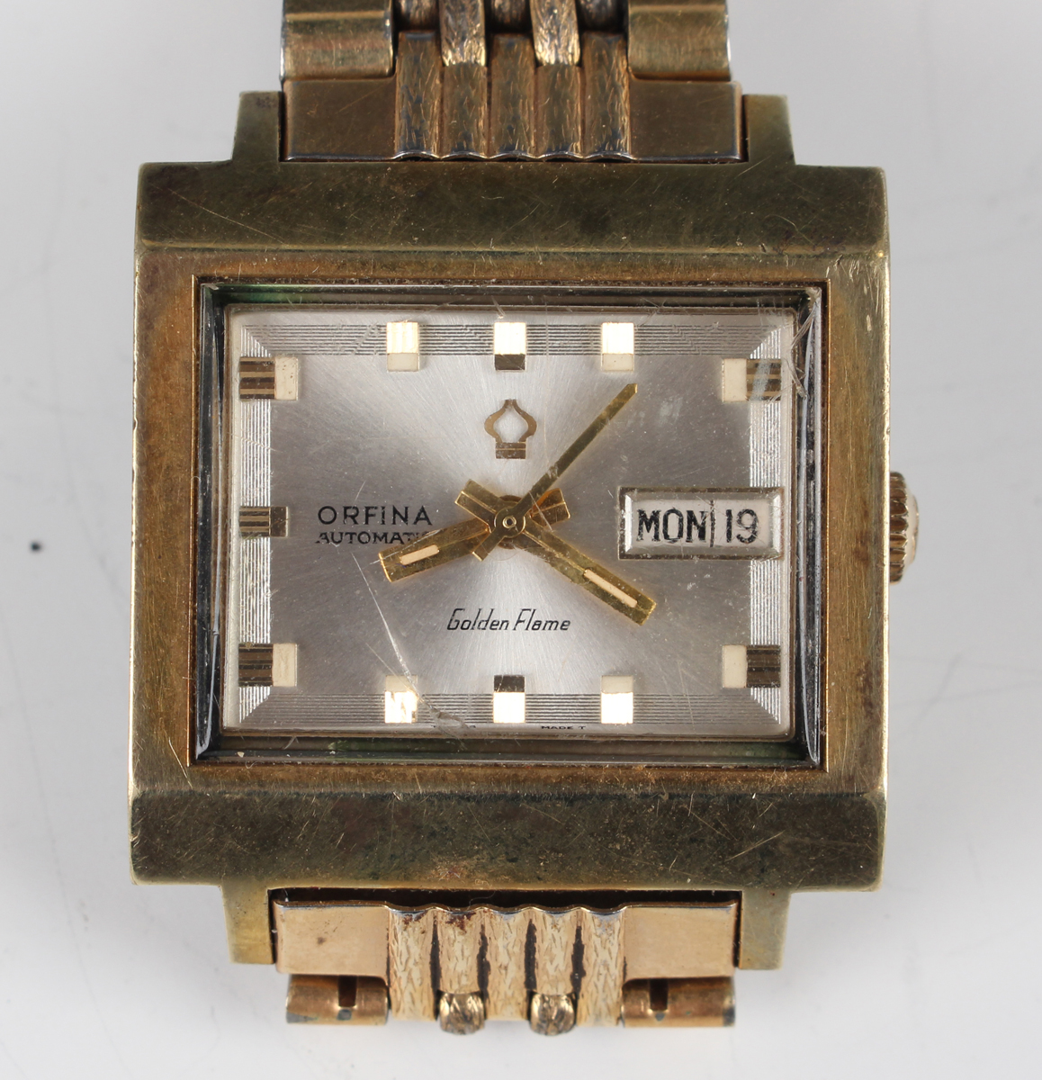 A Montine Automatic gilt metal fronted and steel back gentleman's wristwatch, case width 3.4cm, on a - Image 11 of 15