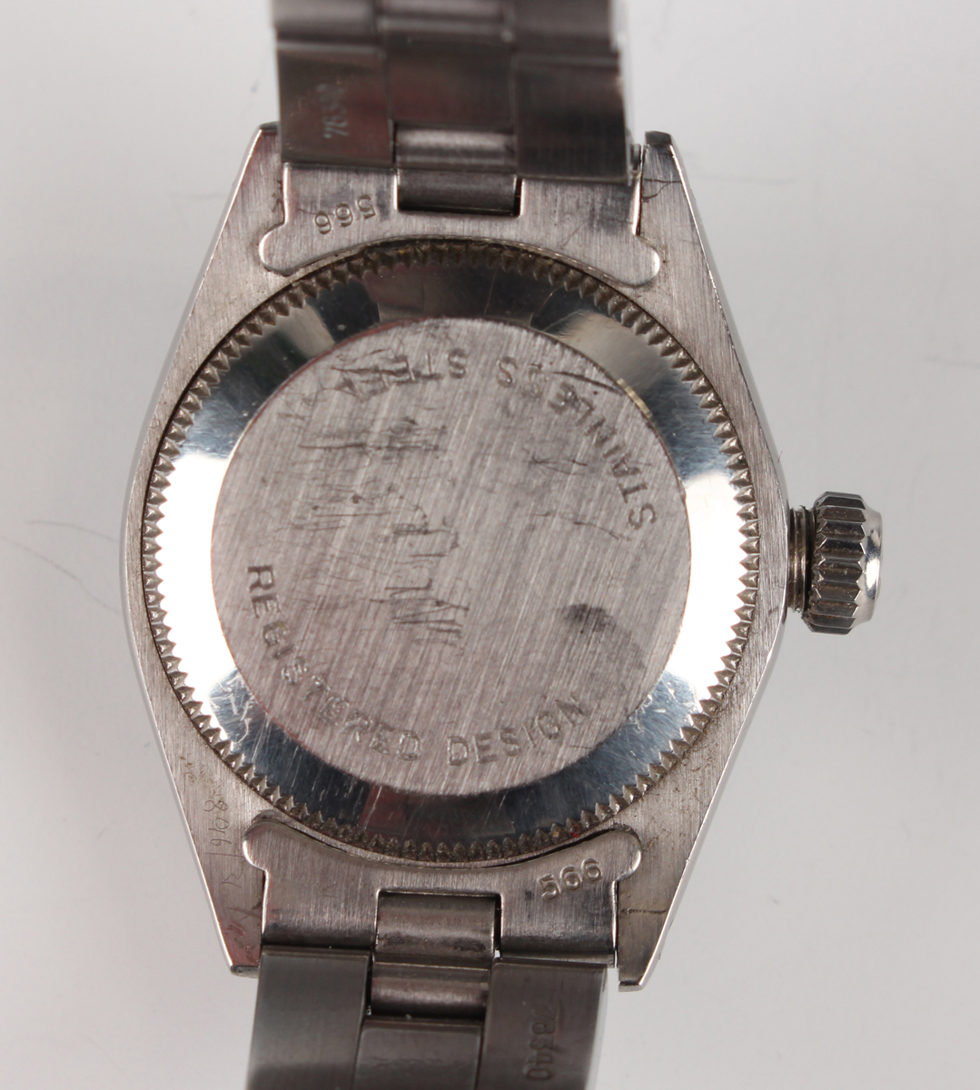 A Rolex Oyster Perpetual stainless steel lady's bracelet wristwatch, Ref. 6718, circa 1976, with - Image 5 of 5