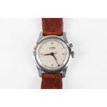 A Vulcain Cricket stainless steel circular cased gentleman's alarm wristwatch, the signed and