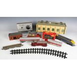 A collection of Tri-ang Railways gauge OO items, including American Outline diesel locomotive,