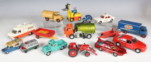 A collection of diecast vehicles, including Dinky Supertoys No. 918 Guy van 'Ever Ready', No. 103