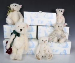 Four Steiff limited teddy bears, comprising No. 038822 Guardian Angel Sophia, No. 036859 Mistletoe