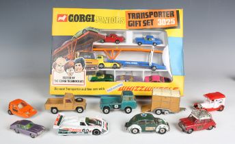 A Corgi Juniors Transport Gift Set 3025, within a window box (box creased and scuffed), together