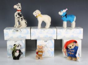 Six Steiff limited edition soft toys, comprising No. 034473 Lamb Lilly, No. 021626 Designer's Choice