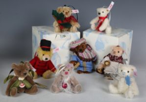 Eight Steiff limited edition ornaments, comprising No. 034077 Teddy Bear Balthasar, No. 355318