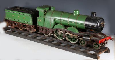 A 3½-inch gauge live steam scratch-built model of an Atlantic locomotive 251 and six-wheel tender in