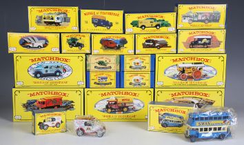 Thirty-one Matchbox Models of Yesteryear and MICA collectors' vehicles, including Y-12 1937 GMC van,