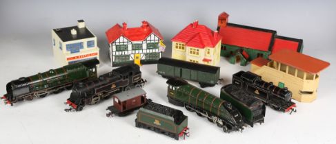 A collection of Hornby Dublo three-rail items, including No. 3232 Co-Co diesel locomotive, boxed,