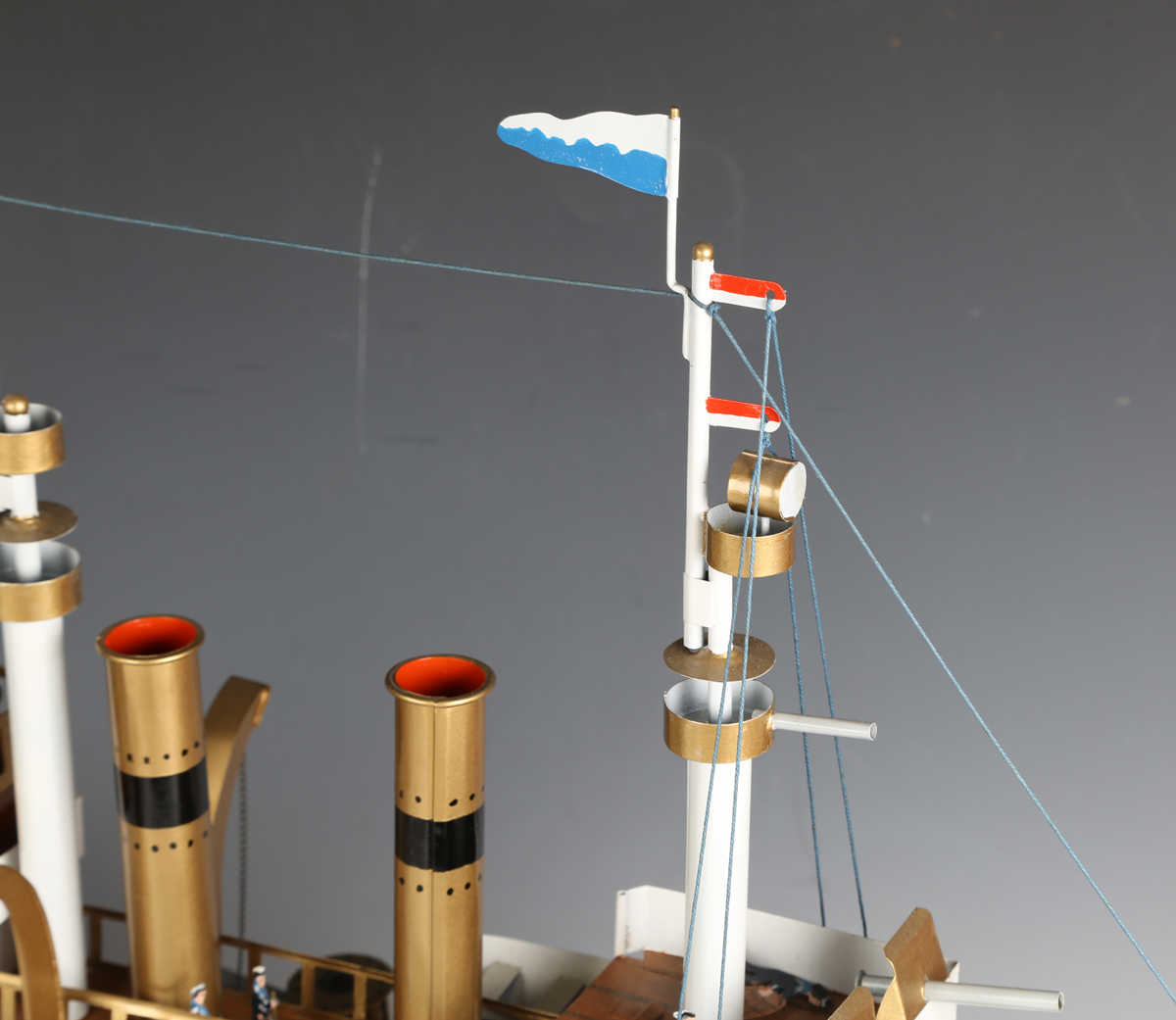 A modern tinplate model of HMS Terrible with Wilesco spirit-fired motor, the hull finished in and - Image 17 of 17