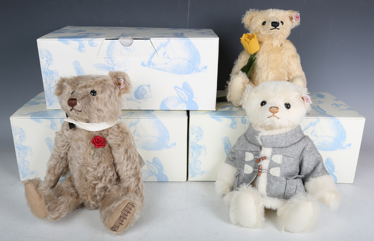 Three Steiff limited edition teddy bears, comprising No. 673764 musical Teddy Bear Comme d'Habitude,