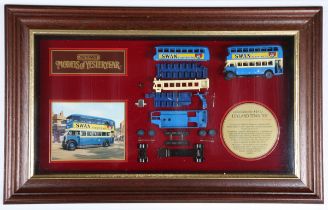 Four Matchbox Models of Yesteryear limited edition diecast models with framed cabinets, comprising