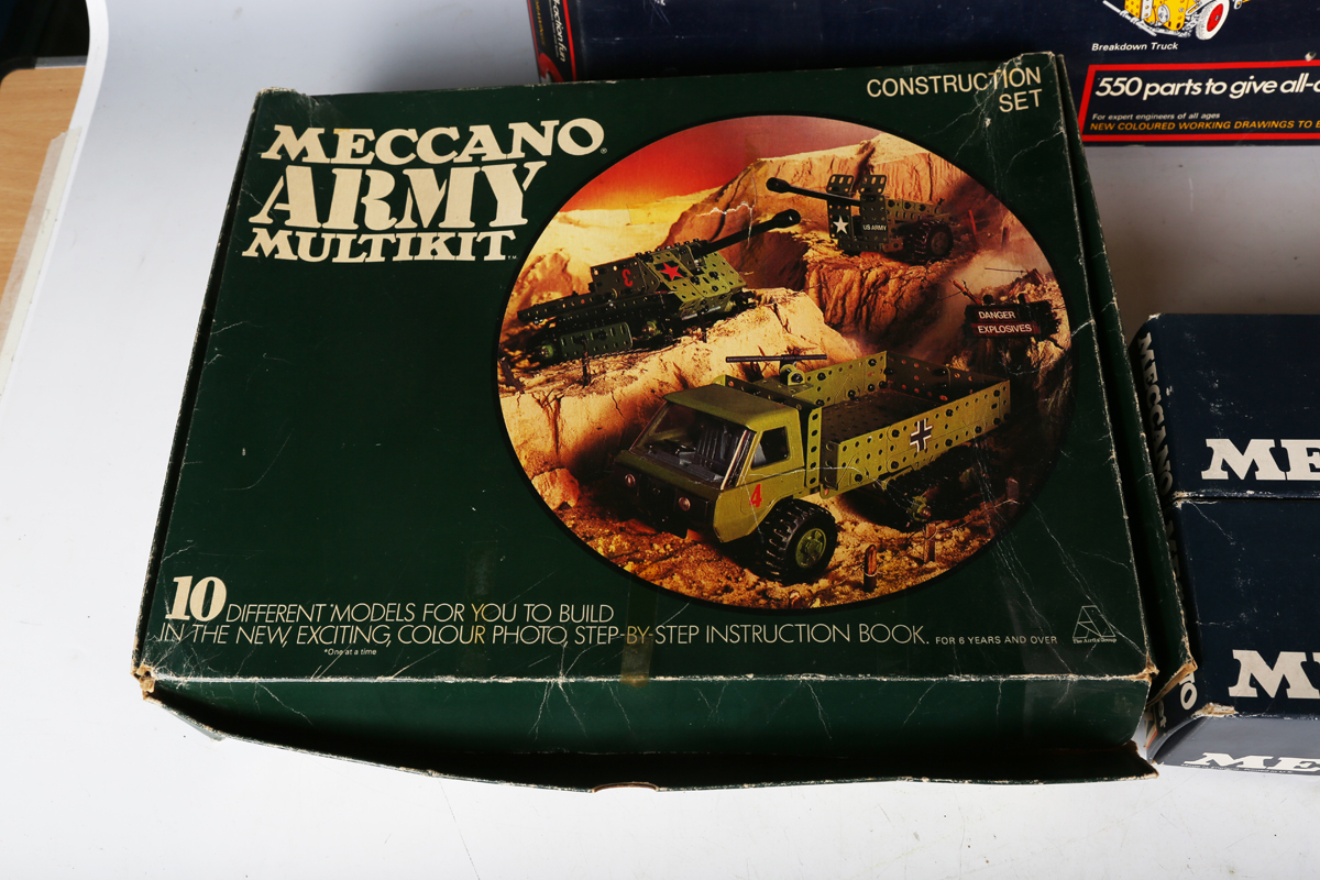 A small collection of Meccano, comprising Army Multikit, No. 6 set and 6X and 7X conversion sets, - Image 7 of 10