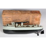 A Sutcliffe tinplate clockwork 'Grenville' model destroyer with five deck guns, torpedo tubes and