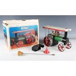 A Mamod TE 1a traction engine, boxed, with steering rod, funnel and two booklets (some playwear, box