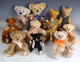 Nine modern Deans Rag Book teddy bears, including 1903-2013, Hogan 2013, Hubert 2015 and Hedja 2016,
