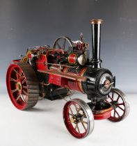 A live-steam model of an Allchin traction engine 'Royal Chester', finished in maroon and black