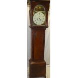 A 19th century long case clock by Stockell & Stuart of Newcastle with 13" painted arched dial