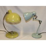 A modern vintage-style desk lamp with chrome mounts and one other modern desk lamp (2)