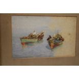 W** Ayerst Ingram - watercolour Two fishing boats off the coast, signed,