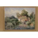 Sylvester Stannard - watercolour "Ampney - Crukis Mill", Gloucestershire, signed,