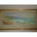 M**A**Bennett - watercolour Coastal scene, signed,