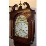 A 19th Century Welsh longcase clock with 12" painted arched dial by John Thackwell of Cardiff,