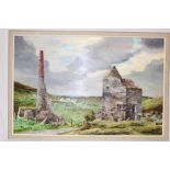 Cyril Spavin - oil on board "Cornish Tin Mine", signed,