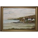 Nancy M Hearle - oil on canvas Cornish coastal scene,