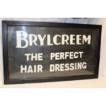 An unusual original 1950's barber's shop rubber door entrance advertising mat "Brylcreem the