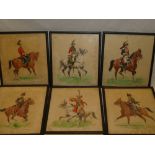 E**Pechaubes - watercolours Seven studies of Cavalry soldiers including French Imperial Guard,