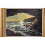 F**E**Dunstone - oil on board Cornish coastal scene, signed and dated 1973,