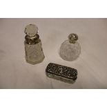 An Edward V11 cut glass and silver mounted rectangular toiletry jar,