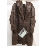 An unusual Siberian squirrel ¾ length fur coat with original receipts dated 1956/1960