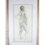 Beth Berriman - charcoal Portrait of a nude, signed,