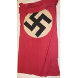 A Second War German Nazi cotton drape/banner with swastika emblem,