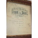 A 1909 Climax rock drills receipt from Stephens & Sons, Carn Brea Cornwall,