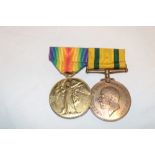 A First War Victory medal together with Territorial Force War medal awarded to No. 1445 Pte./A. Cpl.