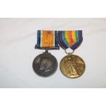 A First War pair of medals awarded to No. 1822 Pte. T. J.