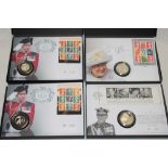 Four various silver-proof coin covers including Queen's Platinum Jubilee proof 50p cover,