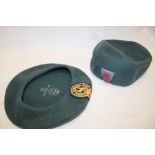 A WRVS female hat with badge and a WVS Civil Defence Corps beret (2)