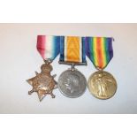 A 1914/15 Star trio of medals awarded to No. 20362 Pte. A. E. Webb - 1/DCLI - killed in action 31.