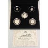A 2021 silver five-coin sovereign set - cased with certificate