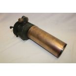 A brass and painted metal military monocular gun sight 7X50 by Ross of London