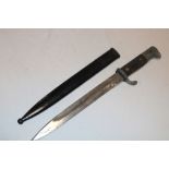 A Second War German Nazi parade bayonet with single edged blade by Luneschloss of Solingen in