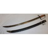A Continental Cavalry Sword with 17" curved single edged blade,