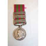 An India General Service medal 1895 with three bars - Punjab Frontier 1897-98 - Samana 1897 and