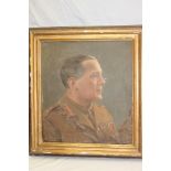 An oil painting on board depicting a bust portrait of a British General,