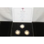 A 2020 Jersey gold-plated silver three-piece £2 coin set,